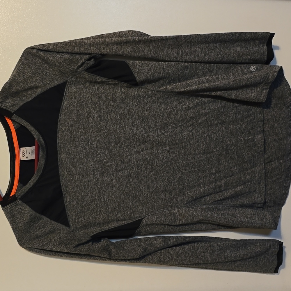 Champion Black and Gray Long Sleeve Top